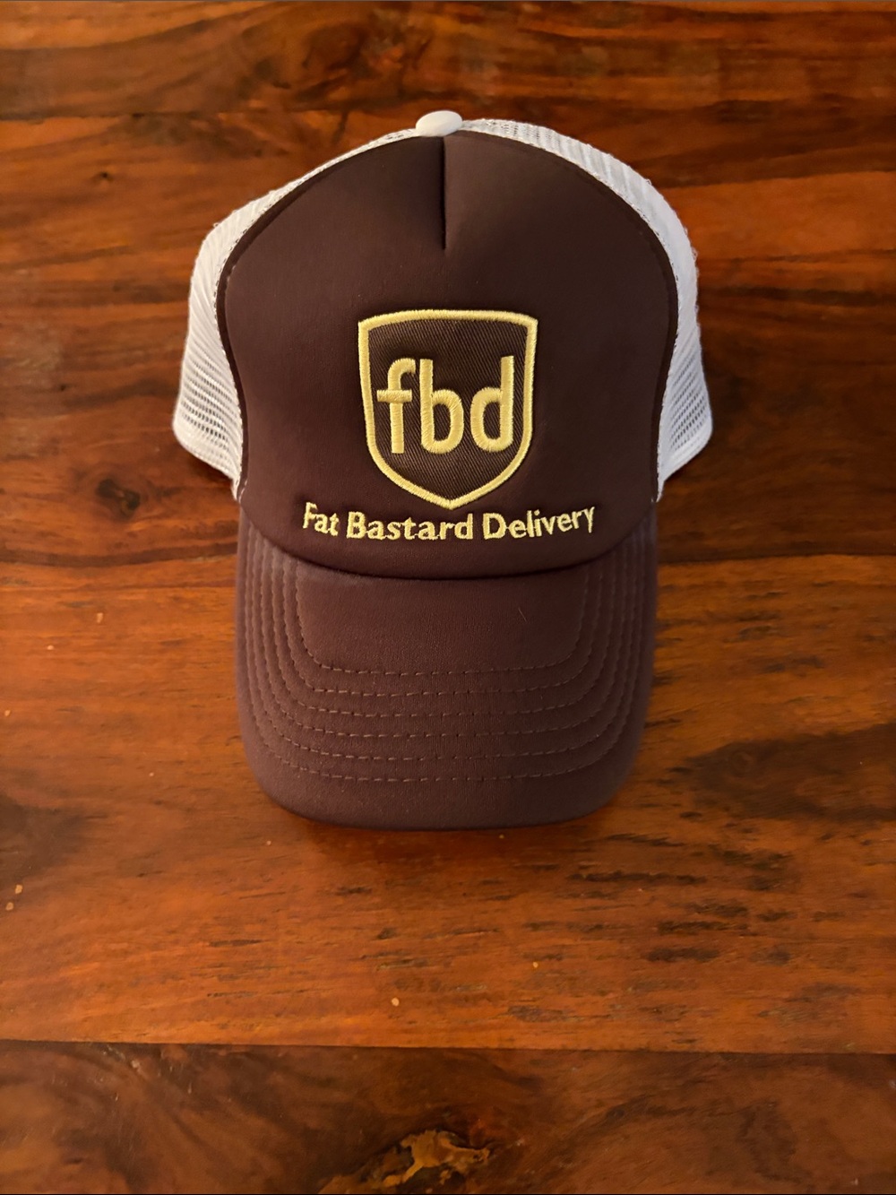 Austin Powers Movie Fat Bastard Delivery 'fbd' Trucker Hat - Brown & White